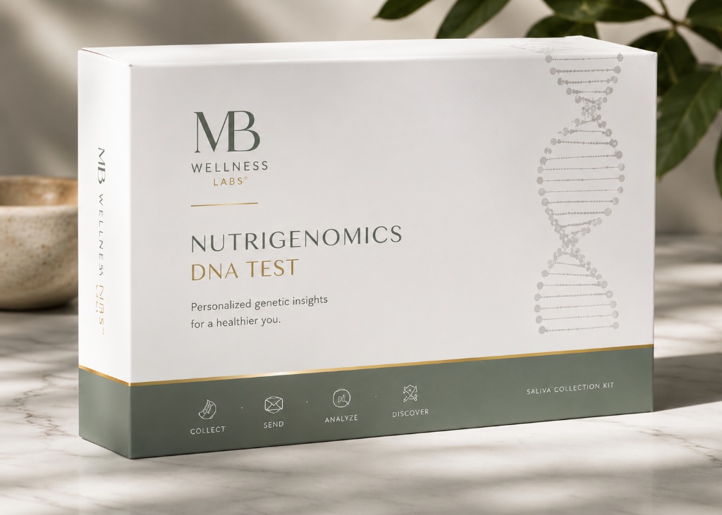 Nutrigenomics DNA Test box by MB Wellness Labs